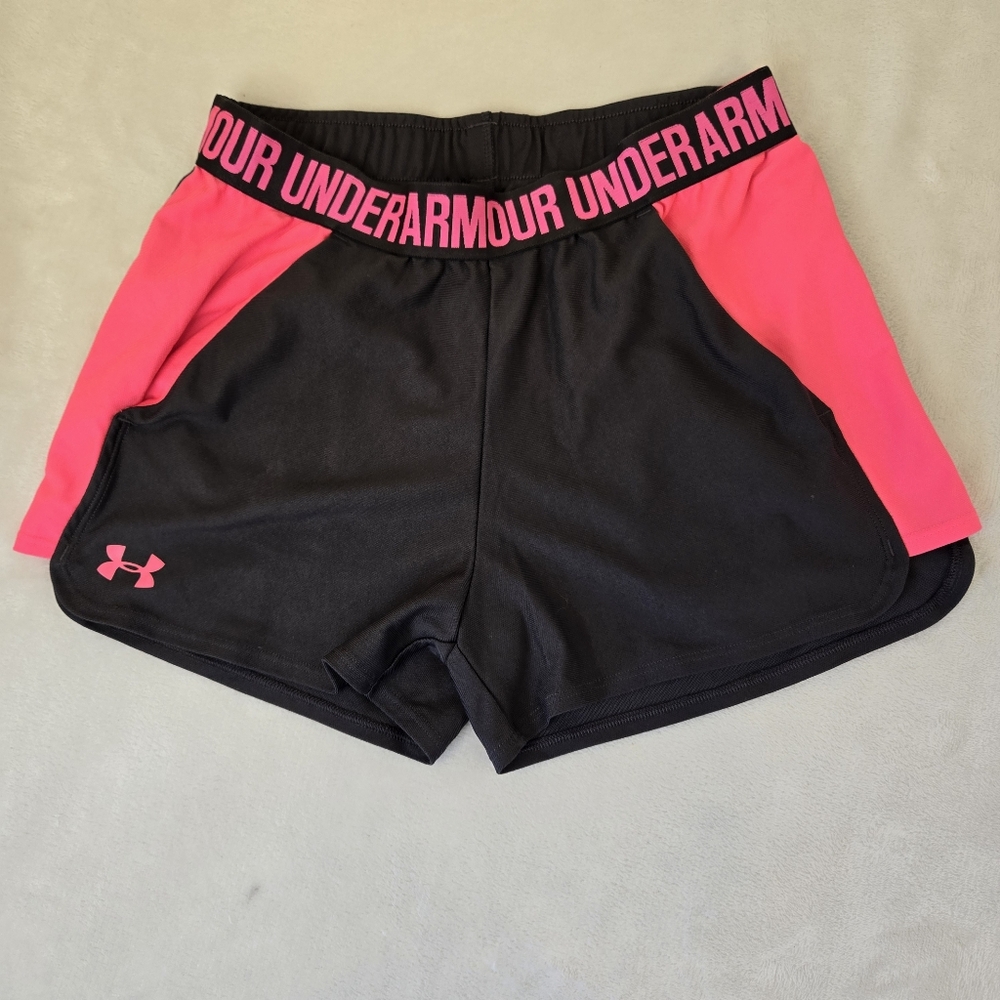 Under Armour Black & Hot Pink Women's Athletic Shorts